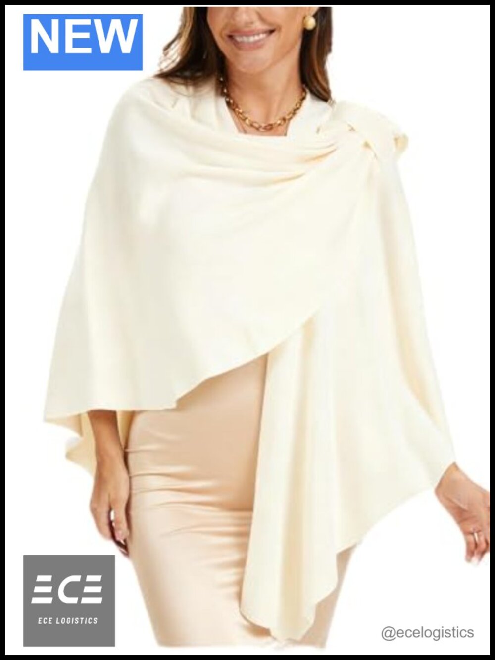 Womens Cross Front Poncho Sweater Wrap Knitted Shawl Cape Topper 100% Viscose